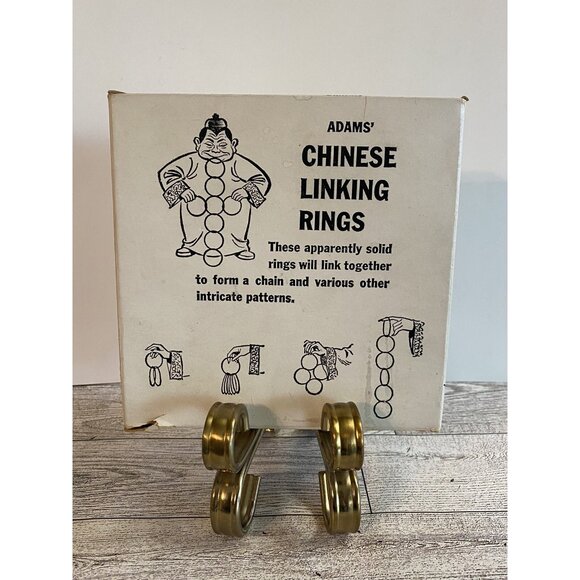 Vtg Chinese Linking Rings Knotts Berry Farm Souvenir Magic Trick by Adams - Picture 1 of 7